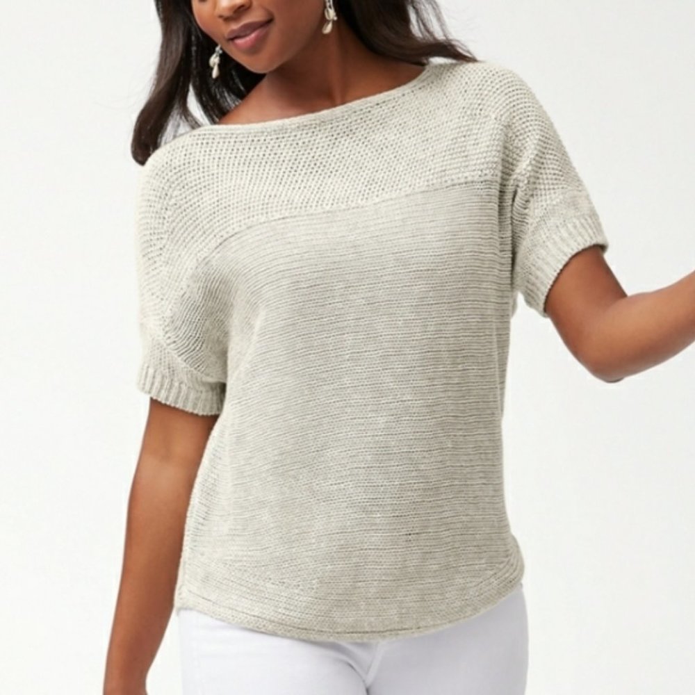 Tommy Bahama Linen Knit Sweater Beige Sun Textured Pullover - Size XS